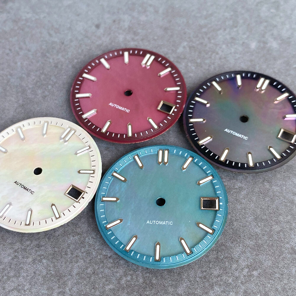 MOP Mother of Pearl Shell Watch Dial 29mm Lume Fit NH35 NH36 Diving Men Watches