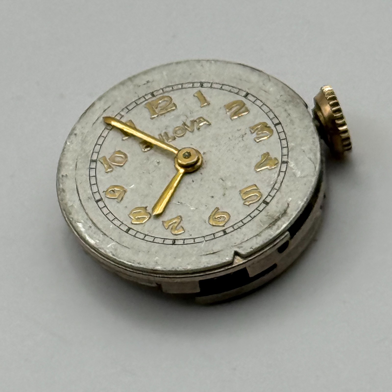 Bulova 7AM Watch Movement Running Swiss 17Jewels Manual Wind Parts Repair 17.1mm