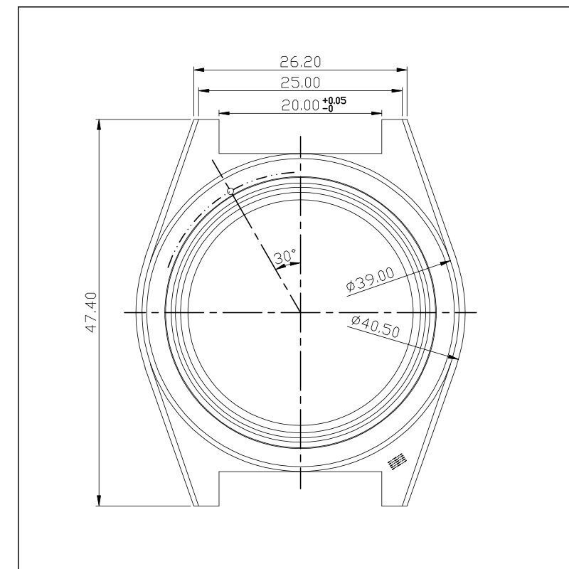 40.5mm Stainless Steel PVD Watch Case Ceramic Bezel For Seiko Nh35 Nh36Movement
