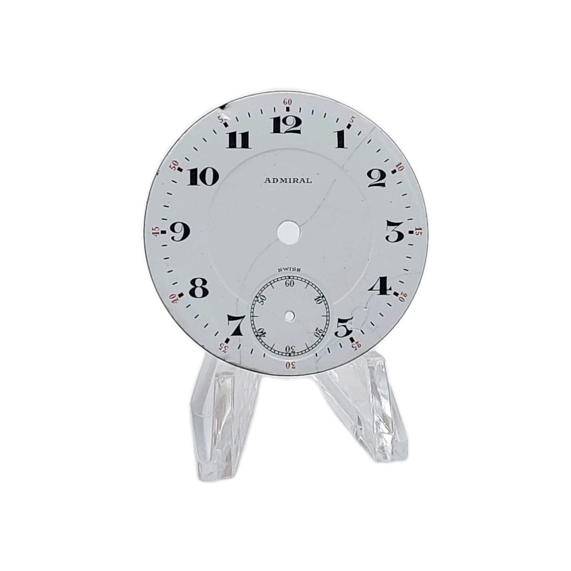 Admiral 37.8mm Double Sunk Enamel Pocket Watch Dial Only 1501
