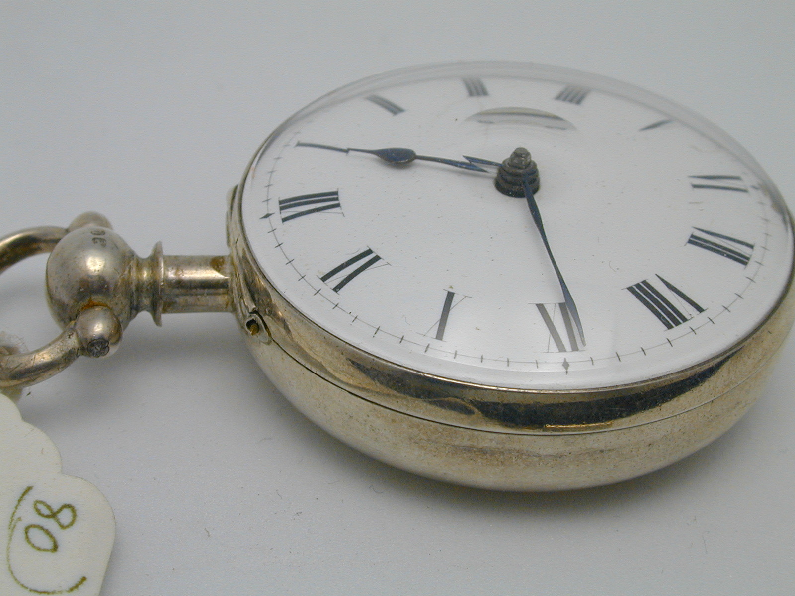 VINTAGE 1800S 1820S VERGE FUSEE ROBERTS LONDON SILVER POCKET WATCH