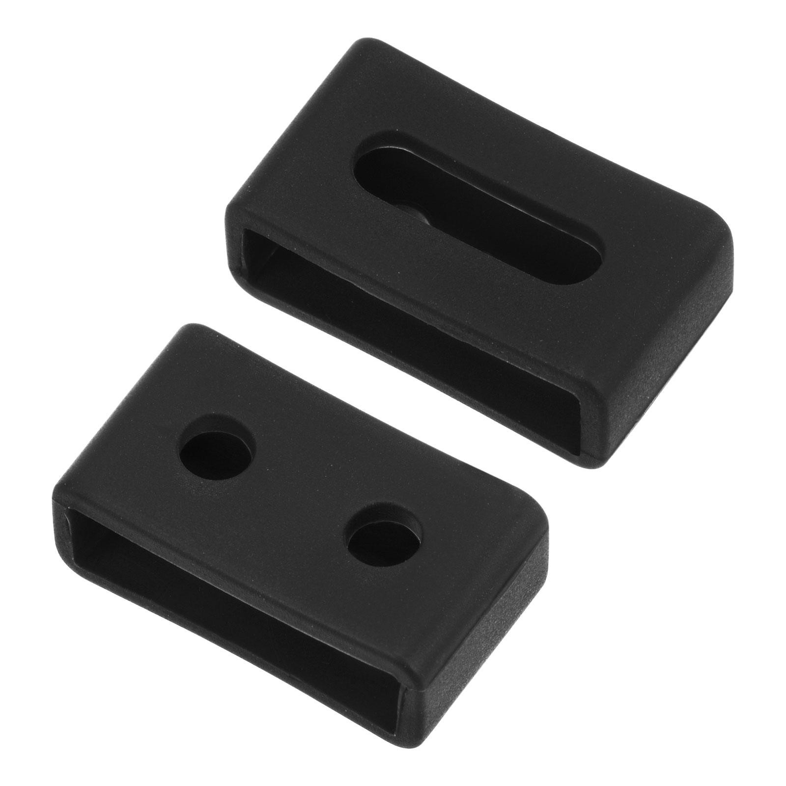 Watch Band Strap Loops Silicone for 20mm Width Watch Band Black 2Pcs