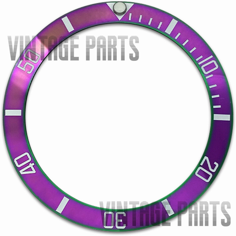 38*30.5mm purple plated green edge slope ceramic bezel insert fit for RLX sub