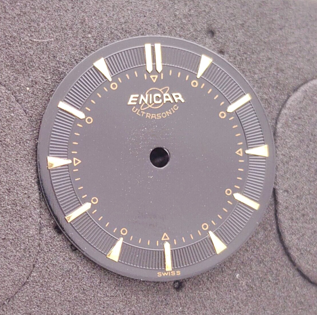 ENICAR ULTRASONIC 25mm Unused STUNNING BLACK Dial