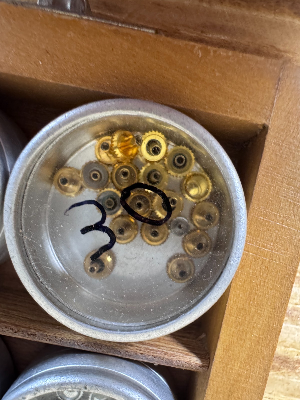 Unused NOS vintage job lot of mixed gold and steel watch crowns