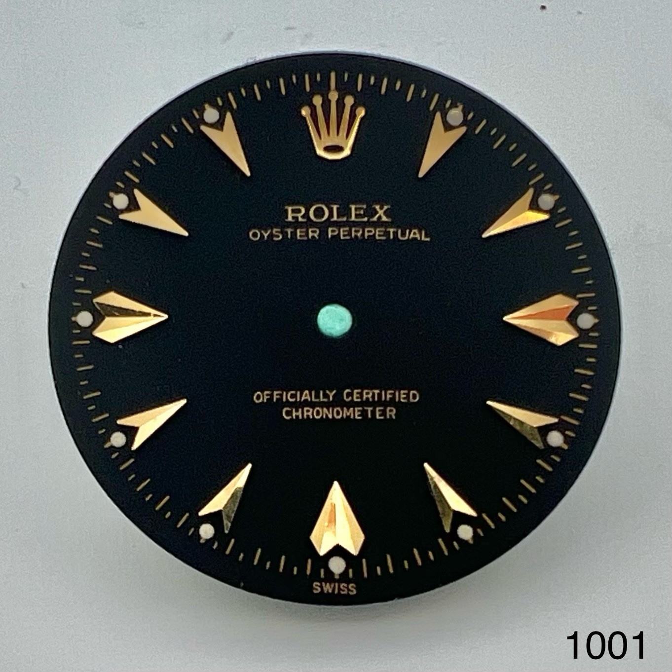 Vintage 27mm Rolex Oyster Perpetual OCC Dial Matte Black w/ Gold Arrowheads