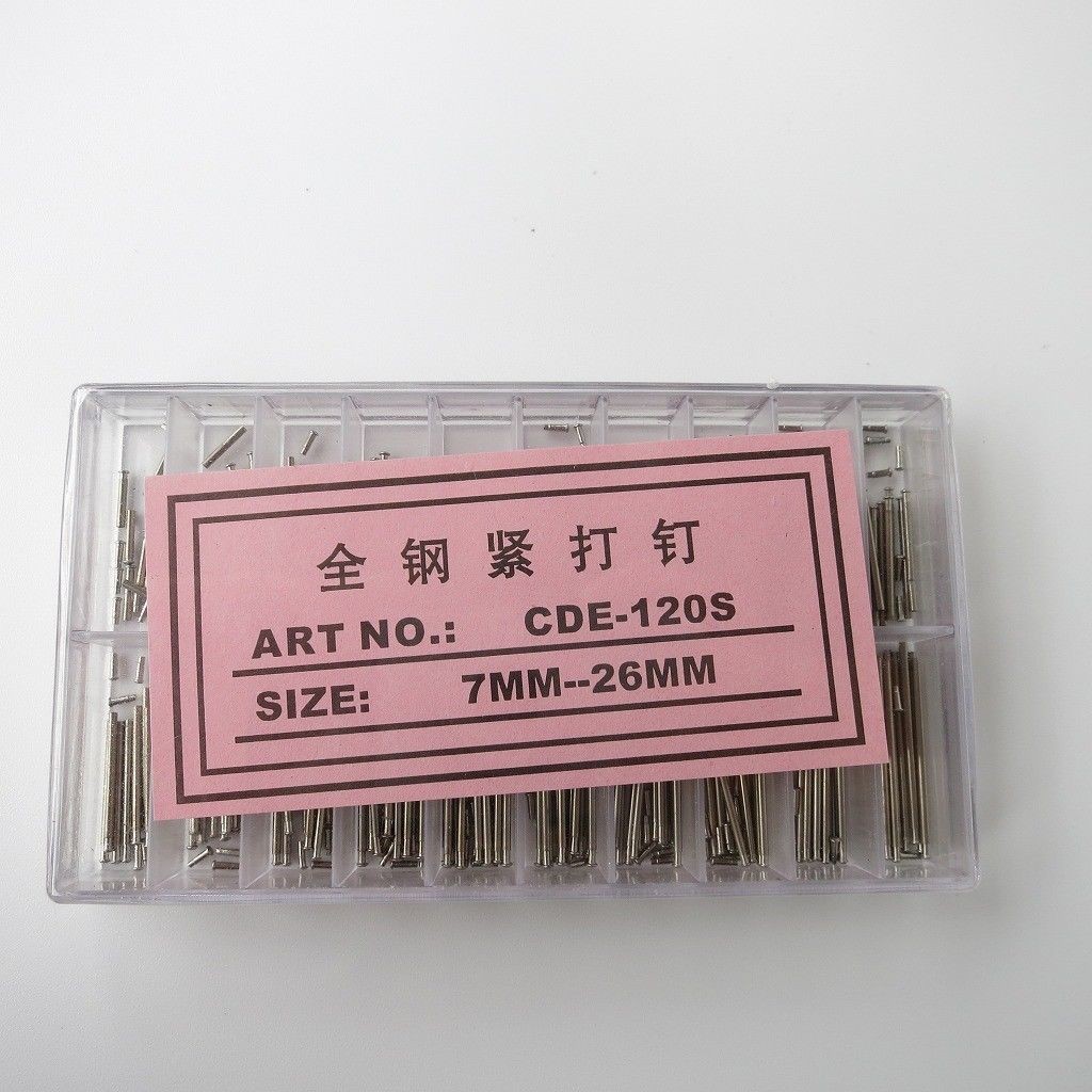 180Pcs Watch Band Clasp Buckle Tube Friction Pins Link 7-26mm Spring Bar 1.2mm