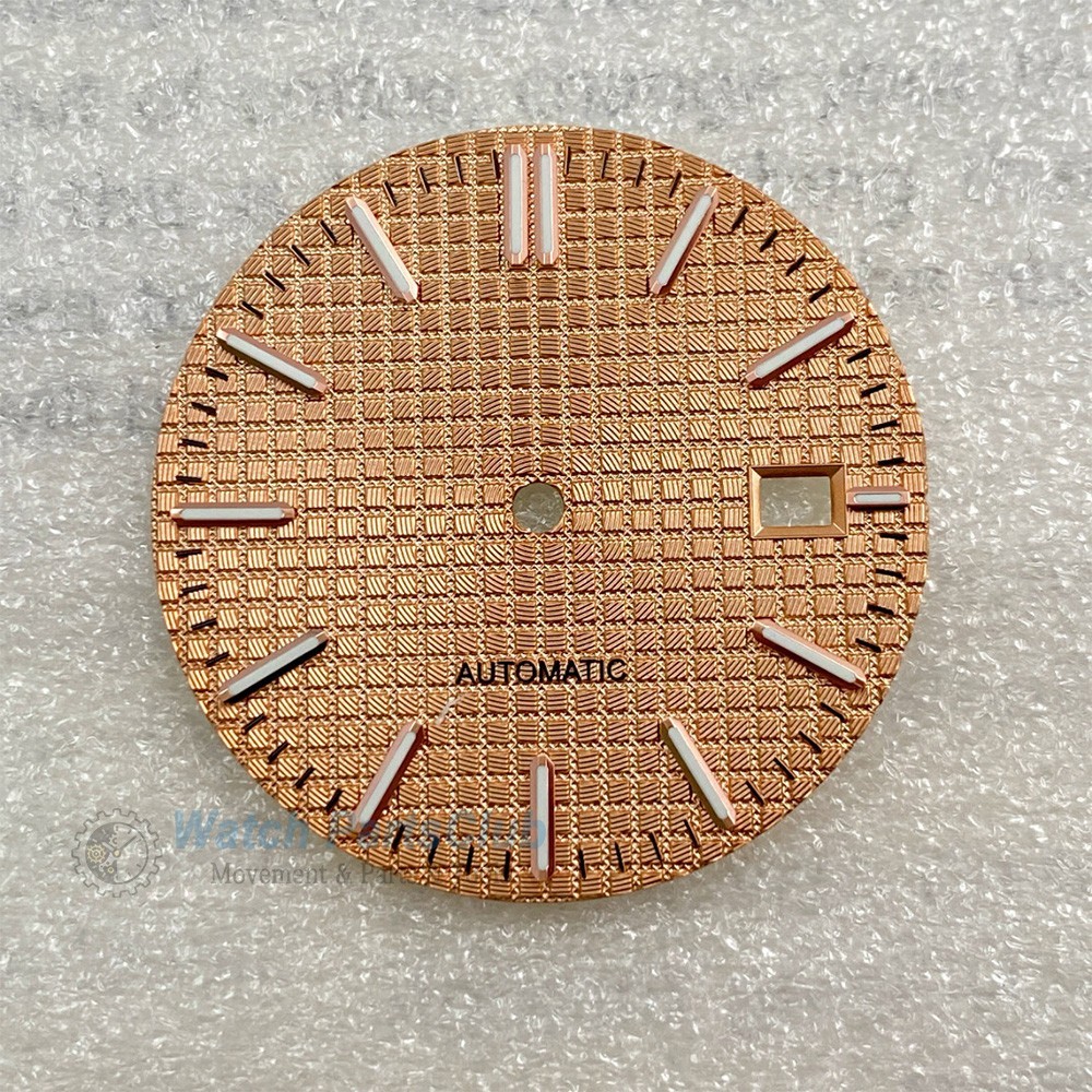 31.8mm Grid Green Luminous Calendar Watch Dial Fit NH35 NH36 Movement