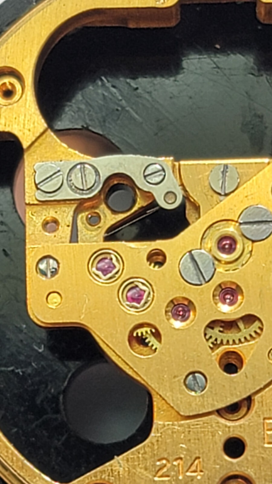 Vintage Bulova Accutron 214 Part 709 Movement Pillar Plate USA N3 1973