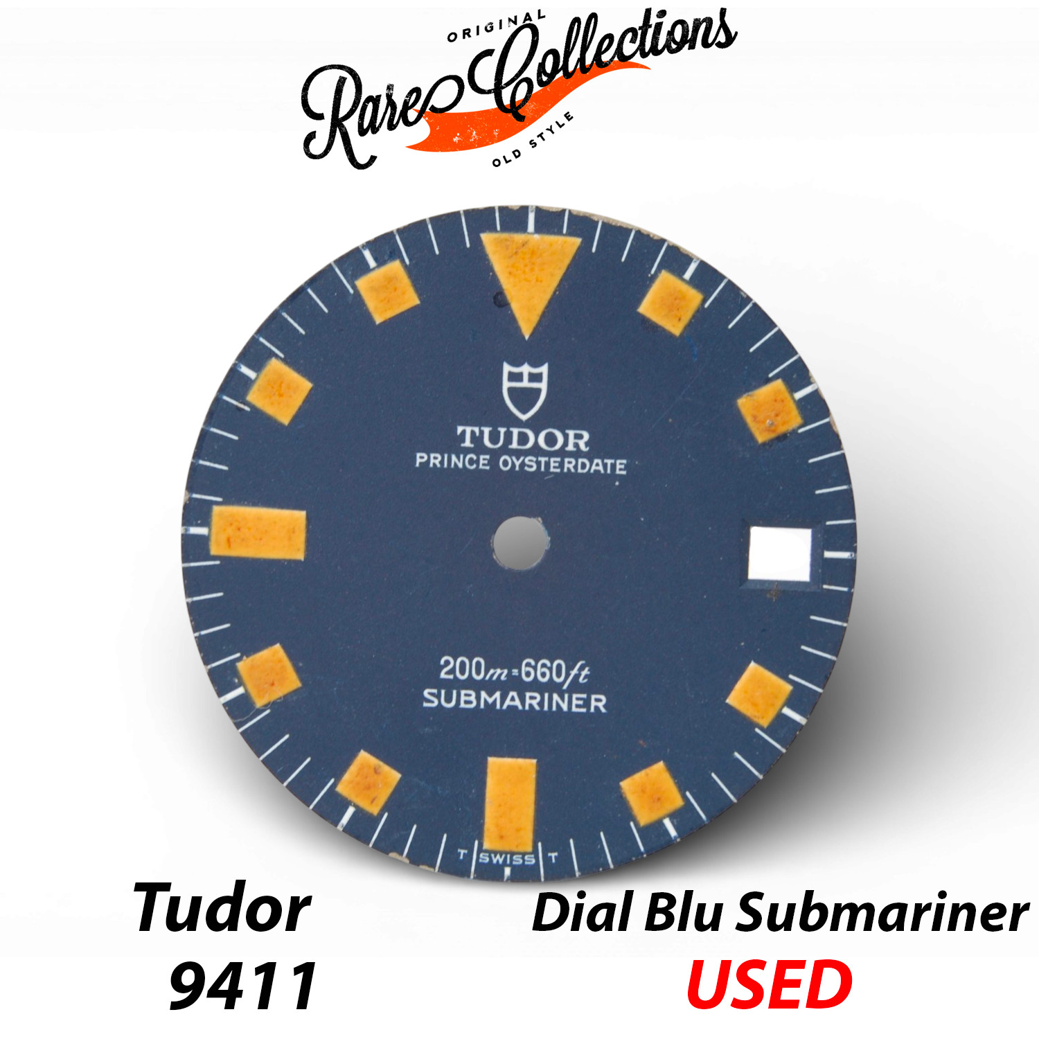 Good Condition Tudor 9411 Dial Used Submariner Snowflake Blue Tritium Dial