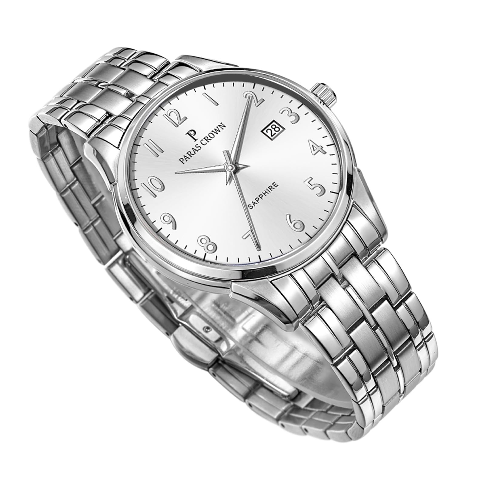 Paras Crown Watches for Men Luxury Japanese Quartz Movement Chronograph Analo…