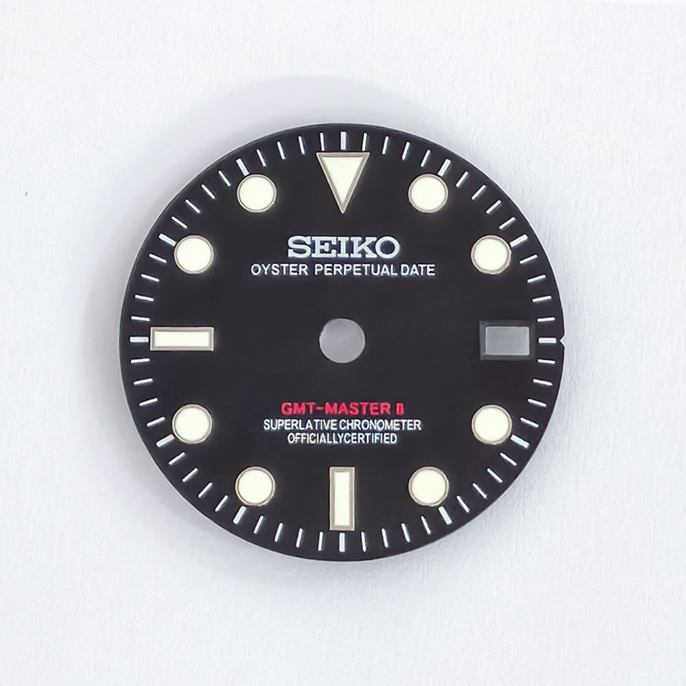 Watch Dial 28.5mm Green Luminous For Seiko NH34 GMT NH34A Movement Dials Parts