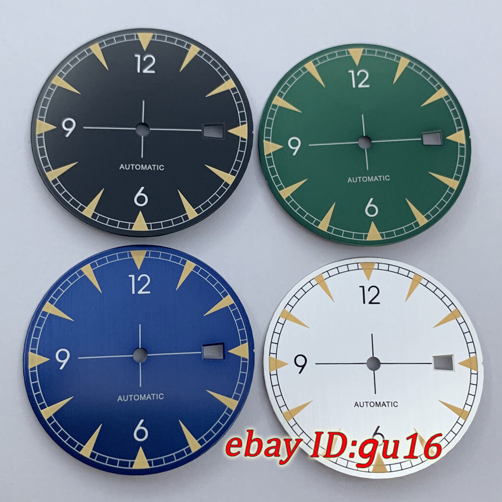 33.5mm black blue green silver white watch dial fit NH35 NH36 automatic movement
