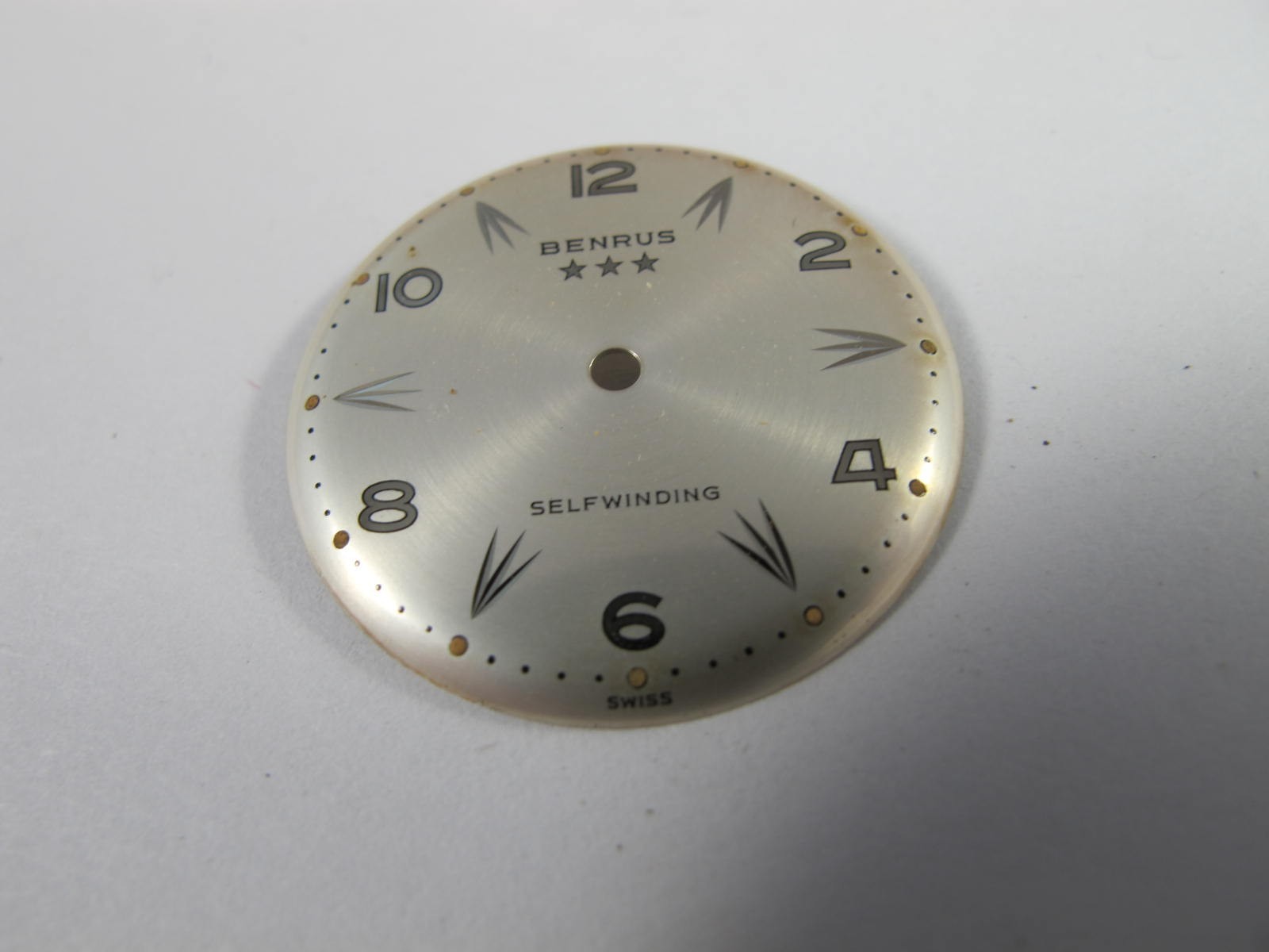 BENRUS MENS VINTAGE SELF WINDING OLD STOCK WATCH DIAL 27.45MM WILD MARKERS