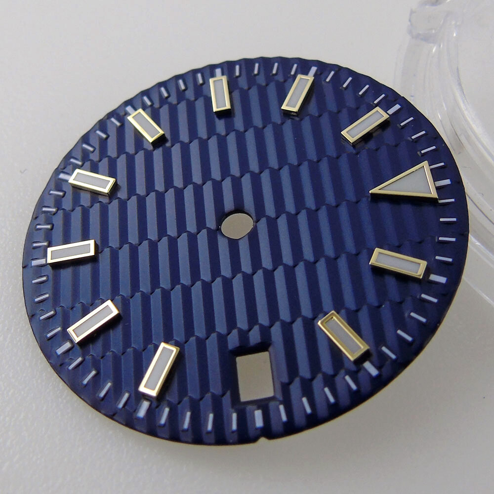 29mm Lume Watch Dial Sterile Face For NH35/NH35A Blue/Yellow/White Date Window