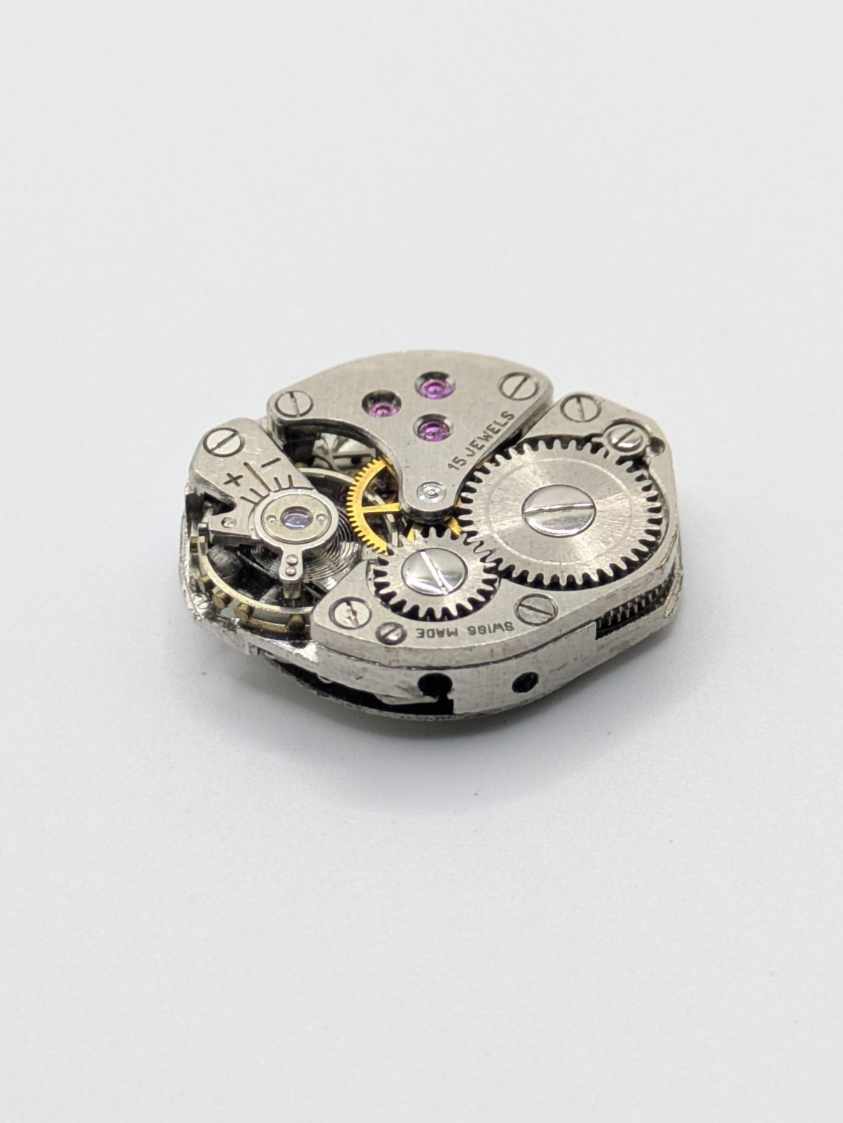 FHF 60 Hirco Manual Wind Watch Movement 15 Jewels Swiss Parts Repair 15.3mm