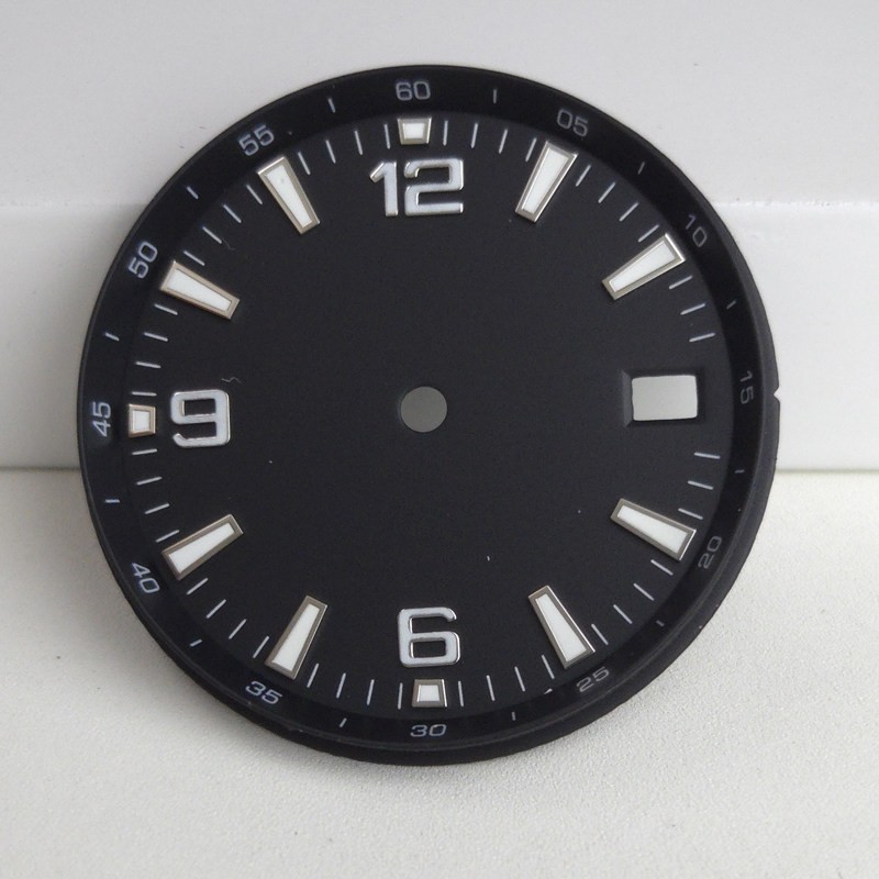 31mm Black White Watch Dial Green Lume for Nh35 Movement Watch Accessories