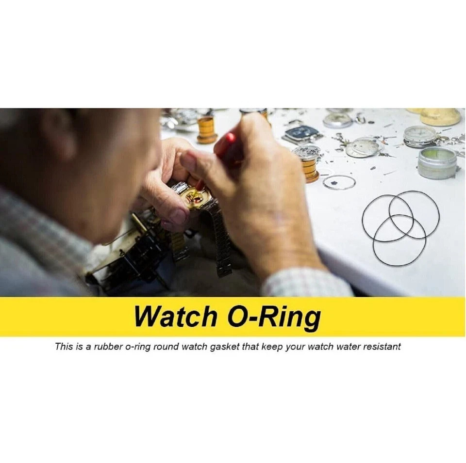 Rubber Watch Case Back O Ring Round Gasket 31mm – 40mm Thick 0.7mm (10Pcs)