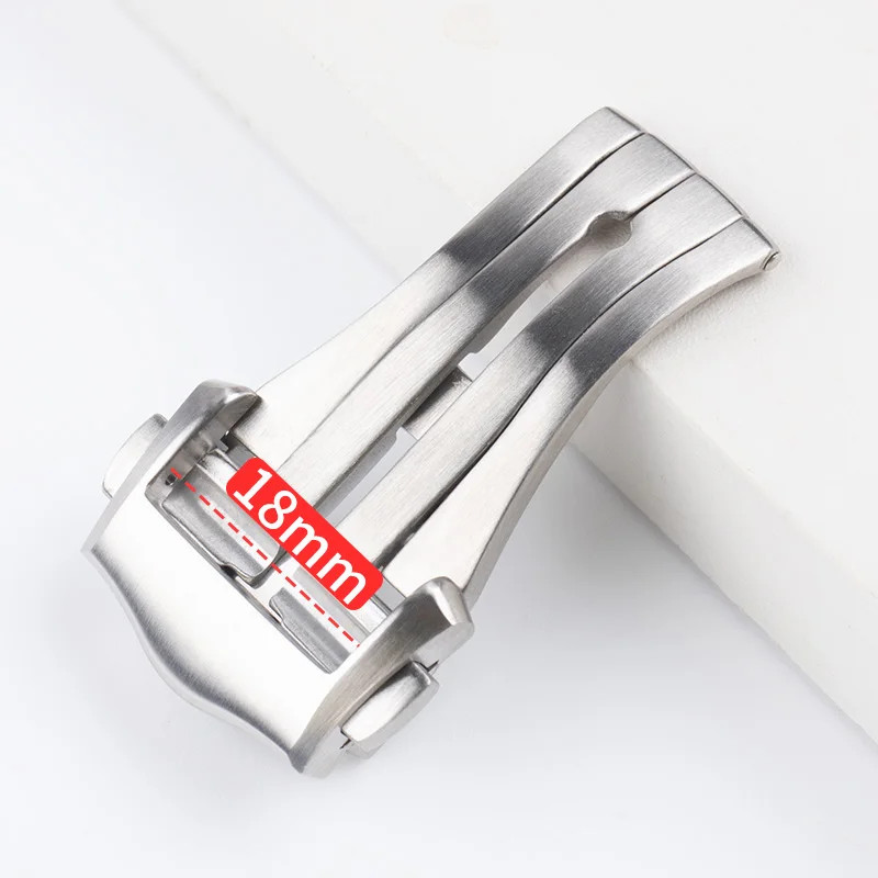 18mm Stainless Steel / Titanium Buckle Clasp For Omega Rubber Watch Strap