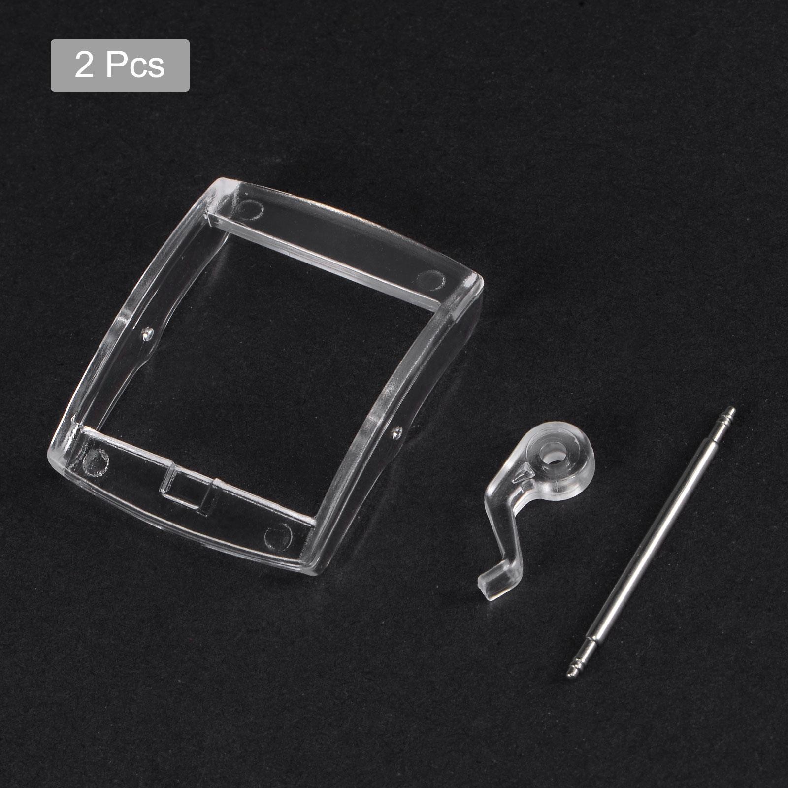 Watch Strap Plastic Buckle for 20mm Transparent Width 2pcs