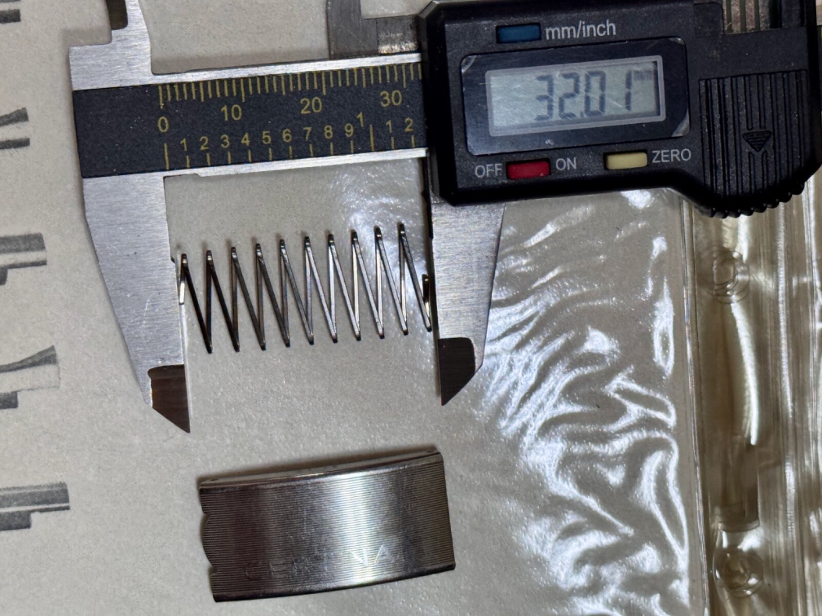 14.3mm wide spring part to midsize NSA watch band 16x32mm top clasp Swiss NOS
