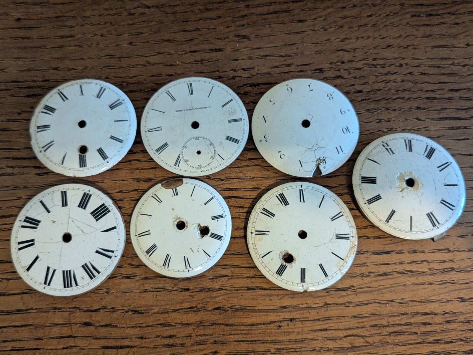 Verge Fusee Pocket Watch Dials + 1 Other, Used / Damaged Condition #P541