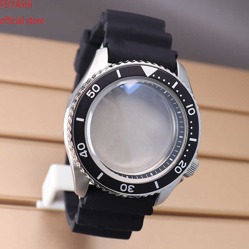 42.5mm Watch case strap with black aluminum ring For Seiko Nh35 NH36 38 Movement