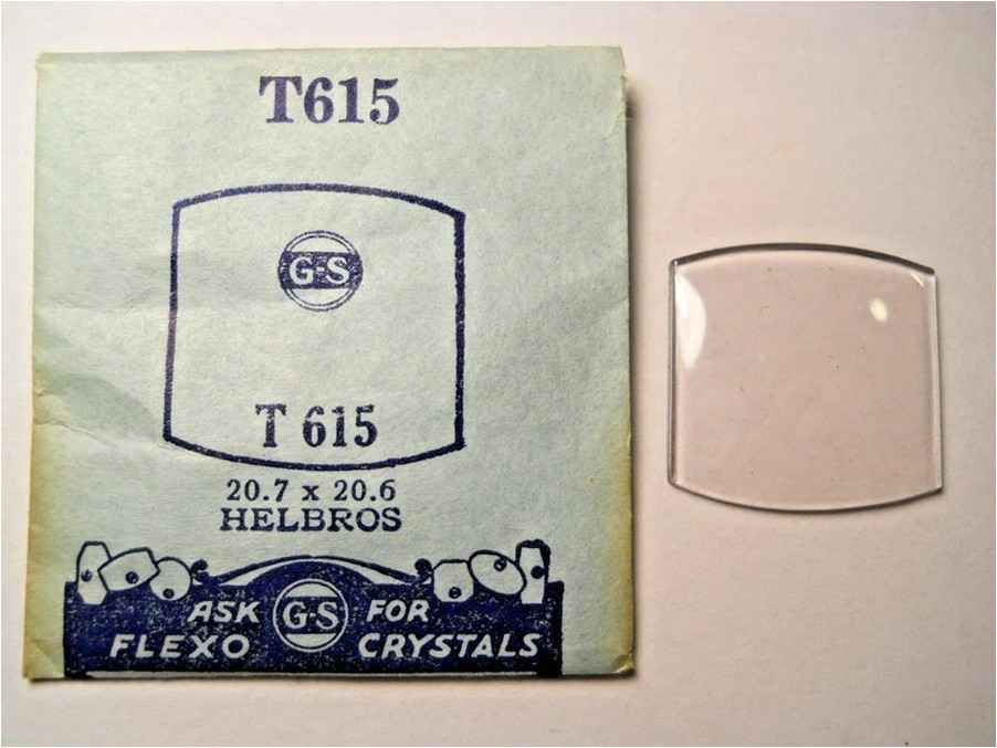 GS T615 Watch Crystal For Helbros – 20.7 x 20.6 mm – Replacement / Repair Part