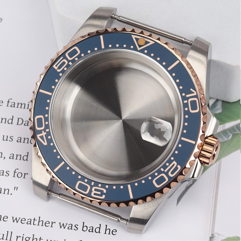 40mm Oyster Blue Yacht STEEL Watch Case AR Sapphire Glass For Seiko NH35 ETA2824