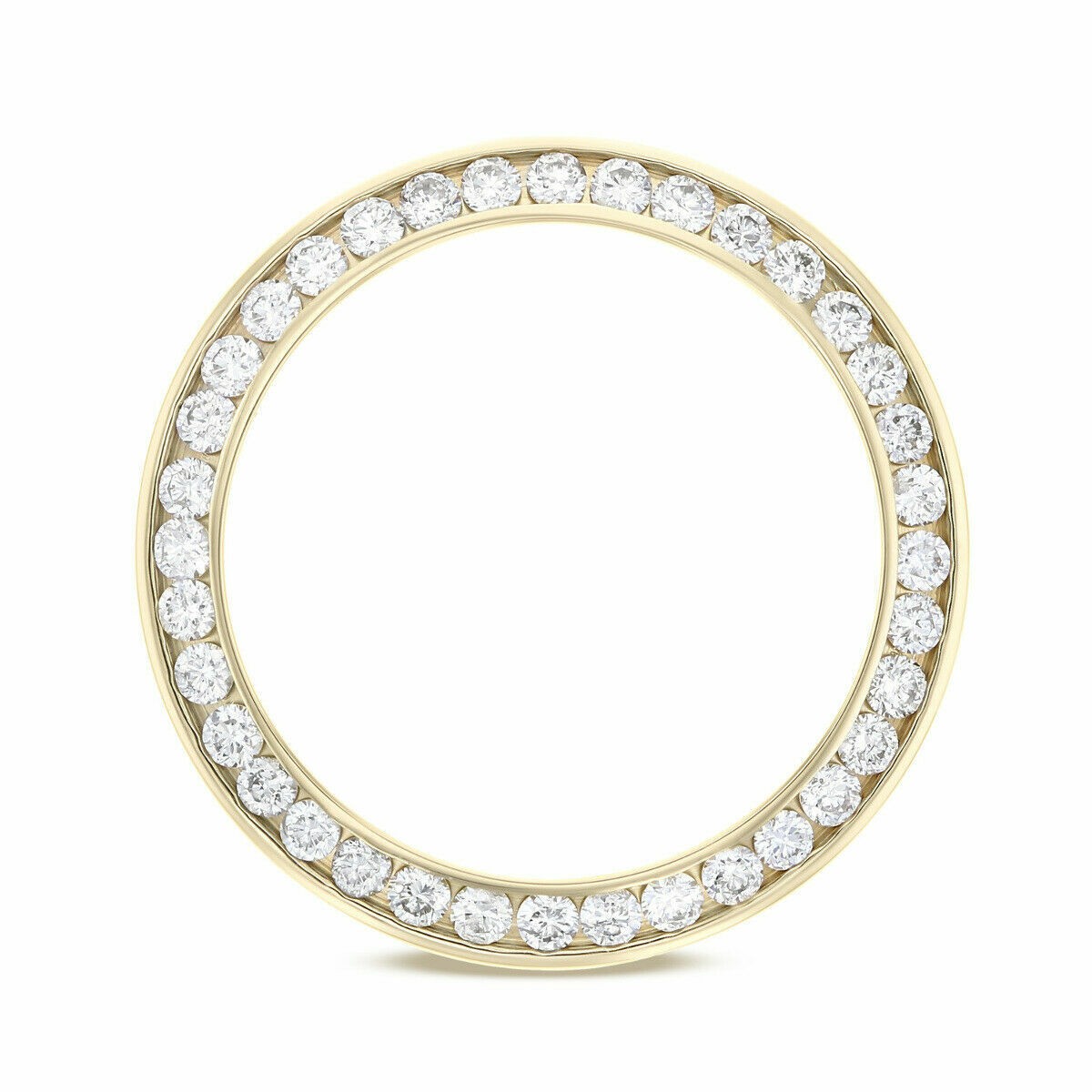LADIES 1.10CT CHANNEL NATURAL DIAMOND BEZEL 14KY FOR ROLEX NO DATE 24MM WATCH