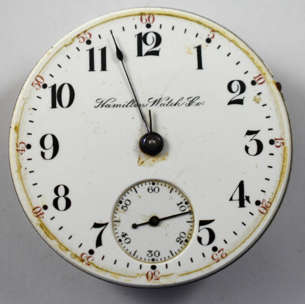 Vintage Hamilton Grade 924 18s 17J OF Pocket Watch Movement lot.qb