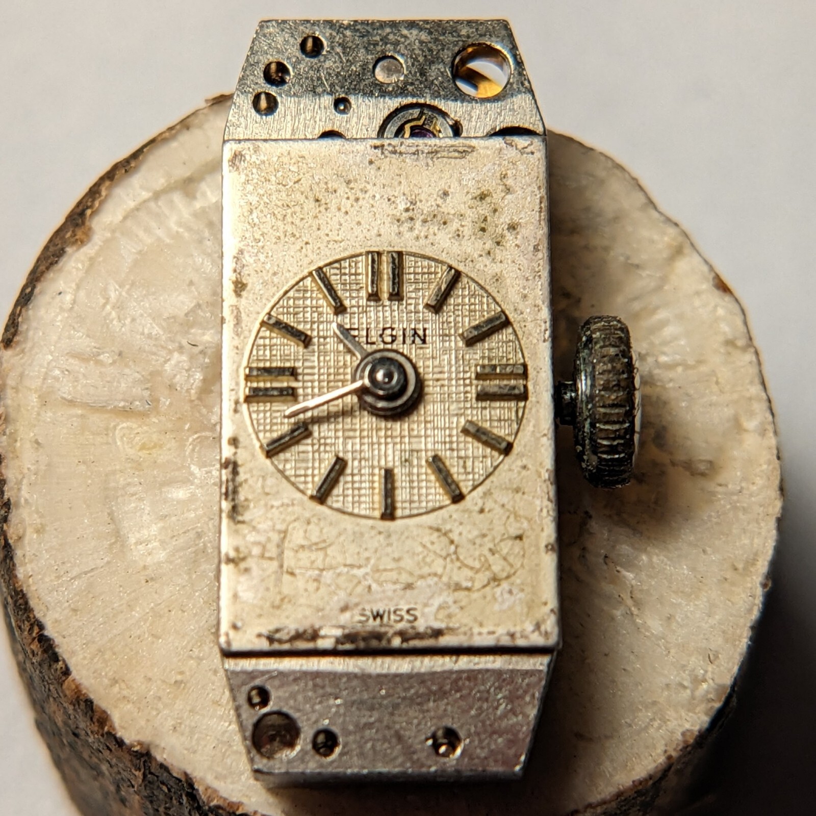 Elgin Caliber 897, **RUNNING**, Silver Dial & Hands, Art Deco Style