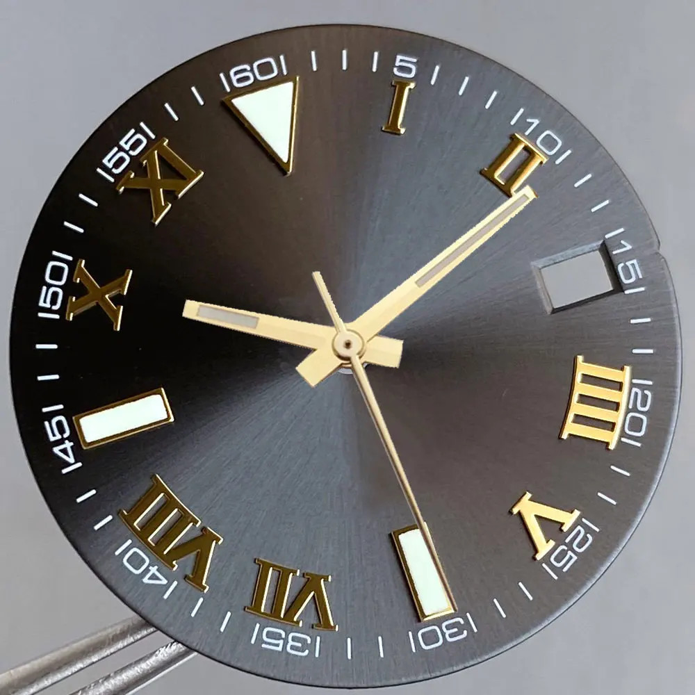 Tandorio New Roman Numeral Sunburst Dial 29mm Watch Dial Face For NH35 NH36 NH38
