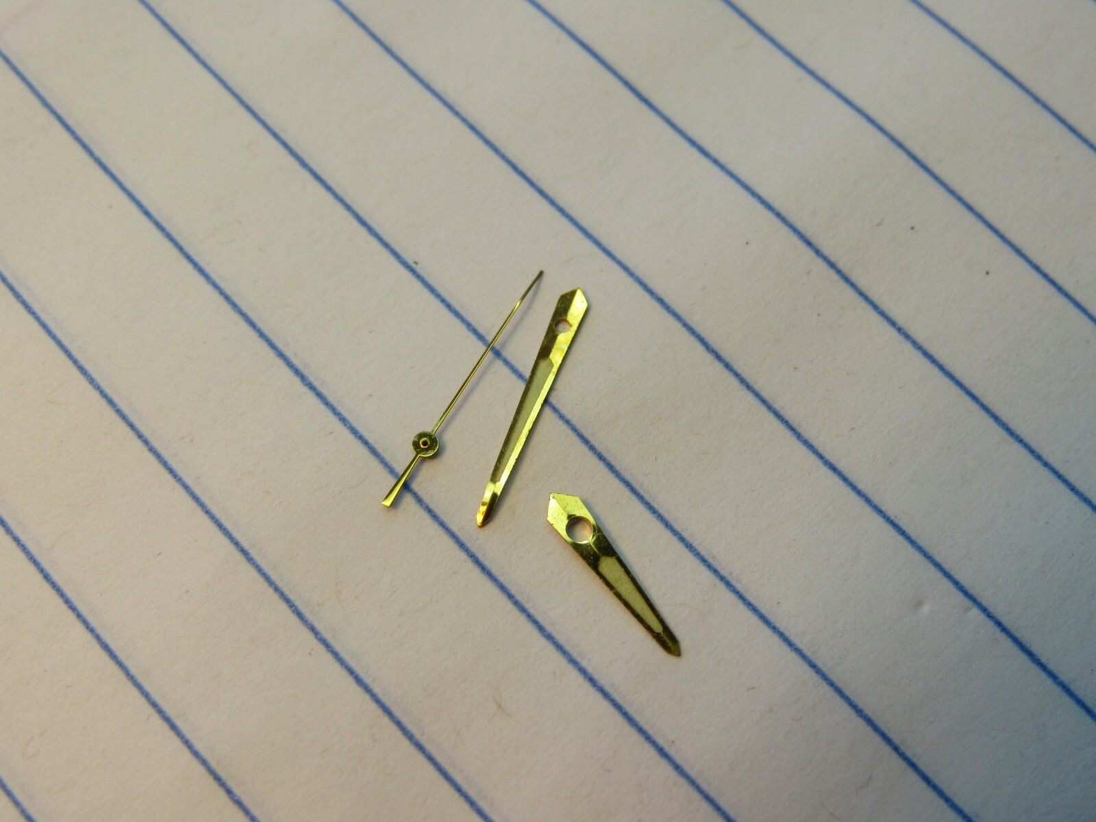 NOS Bulova Accutron 214 218 140 142 143 Watch Hands GDAP Trit Gold Tone