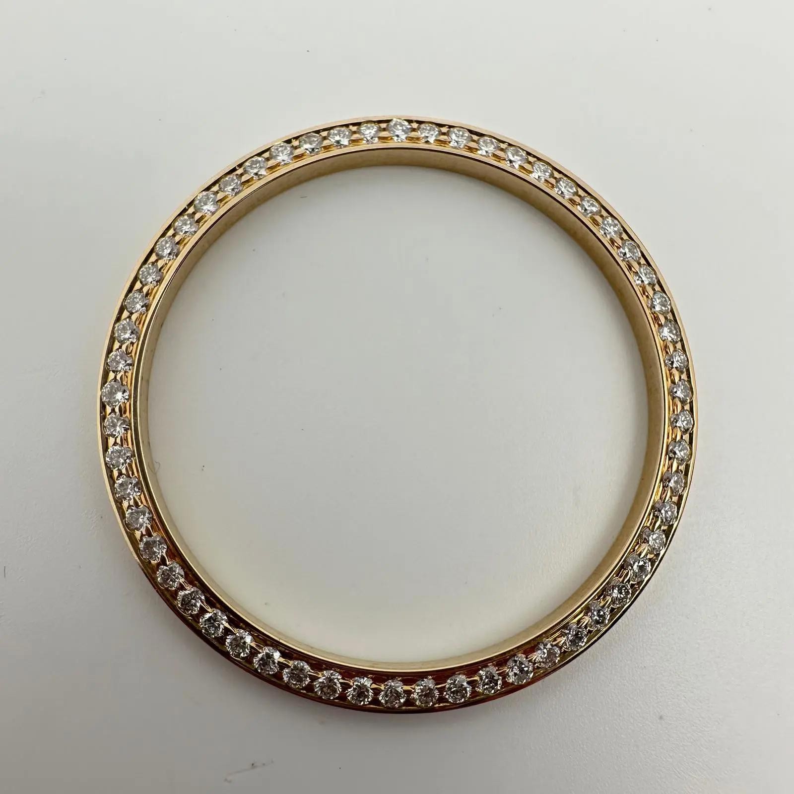 Custom 36mm 14K Yellow Gold 1 Ct Diamond Bezel For Datejust Model.