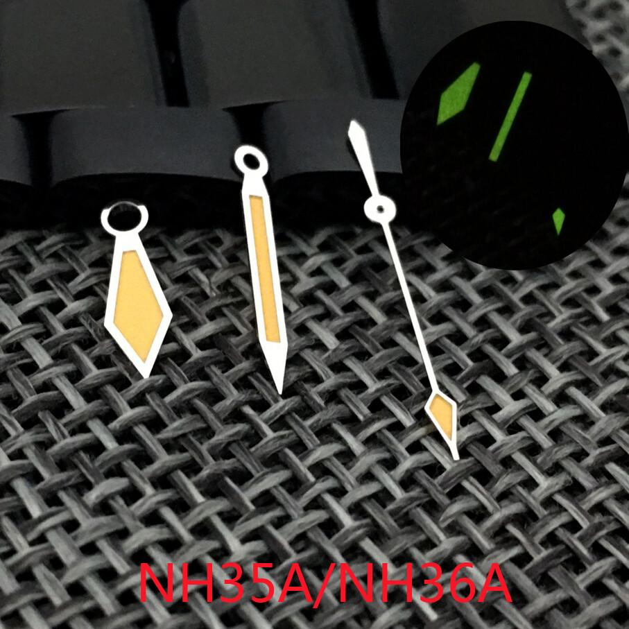 Orange/Black Watch Hands Fit For NH35 NH36 7s35 4r35 7009 Movement Green Lume