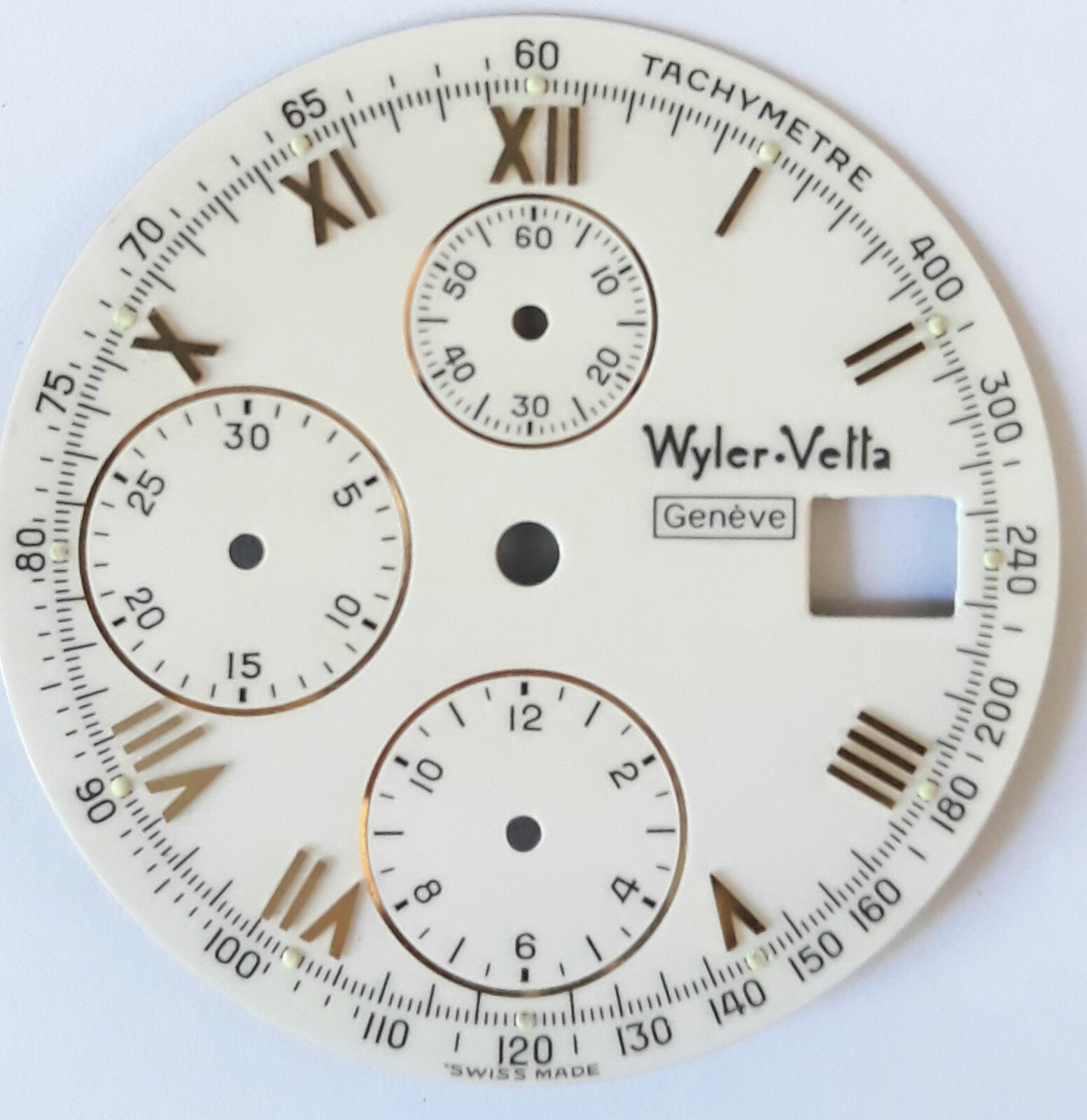 Wyler Vetta White Dial Compatible with Lemania 283 Chrono and Lemania 185