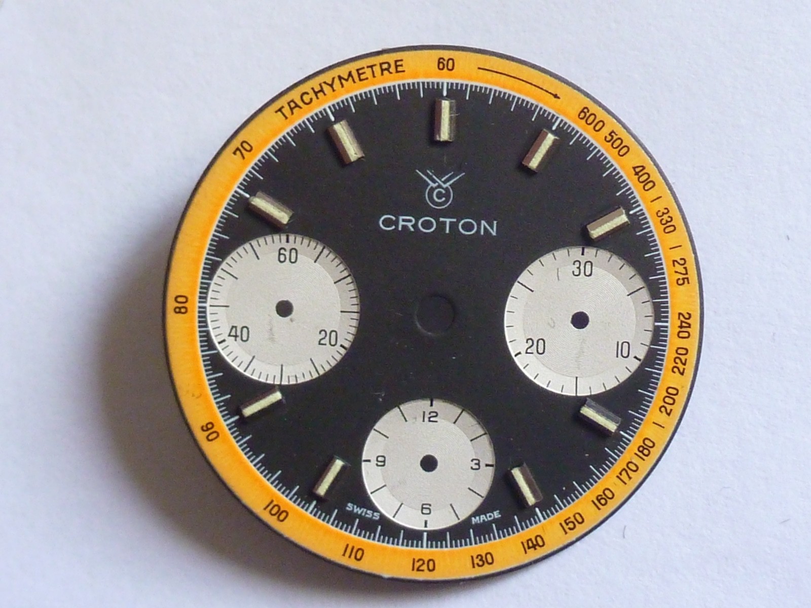 RARE Vintage Croton Sea Diver Valjoux 7736 Chronograph vintage 29mm orange black