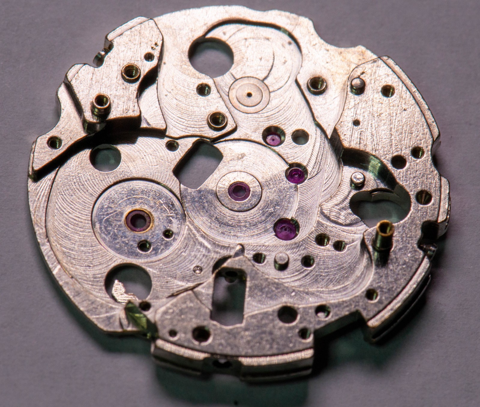 Seiko 6139 0100 Main Plate, Barrel Arbor Jewelling Parts, Repair