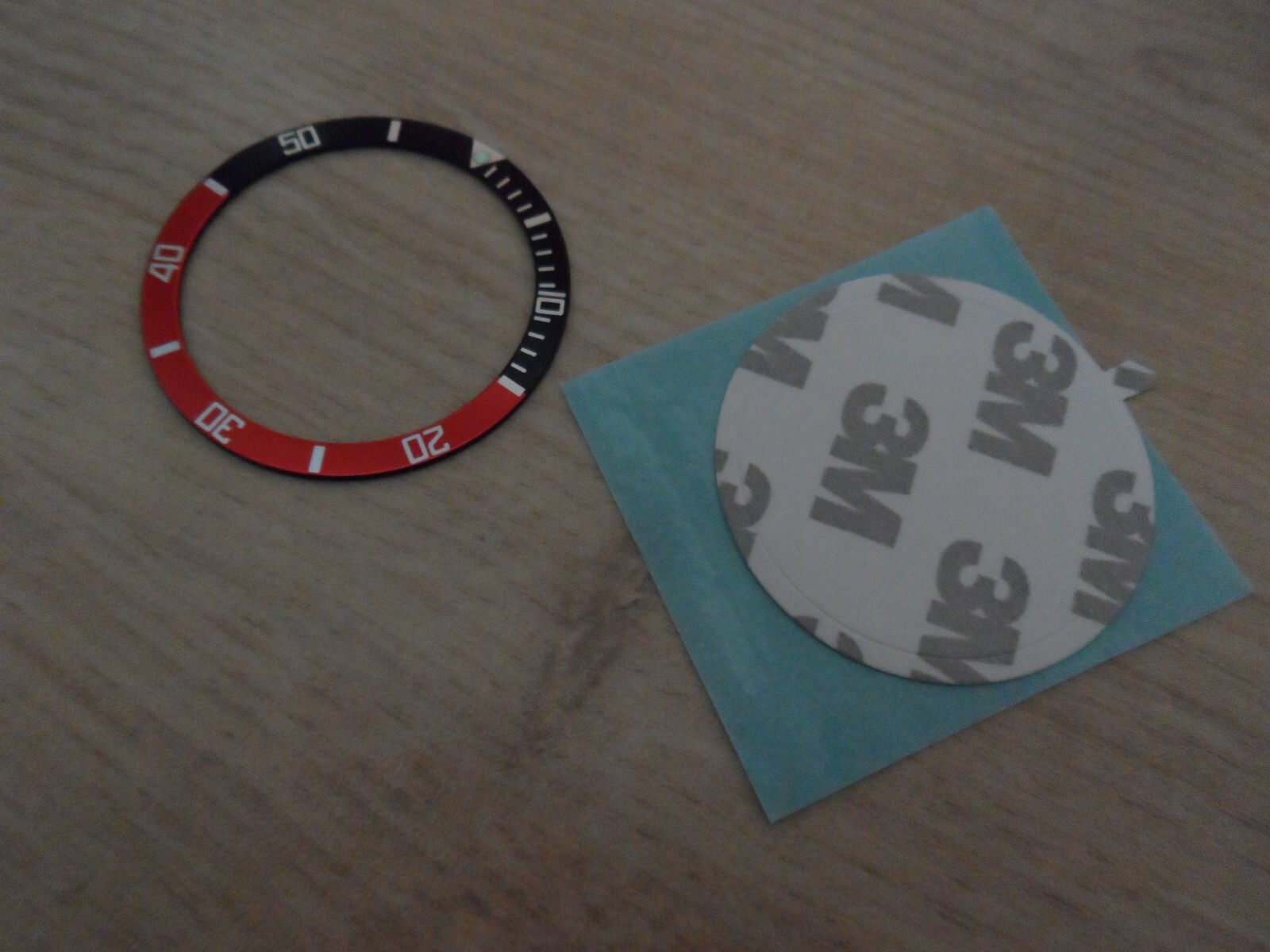 Flat Aluminum Bezel Insert for Seiko SKX SRPD Bezel Black Red and Adhesive Ring