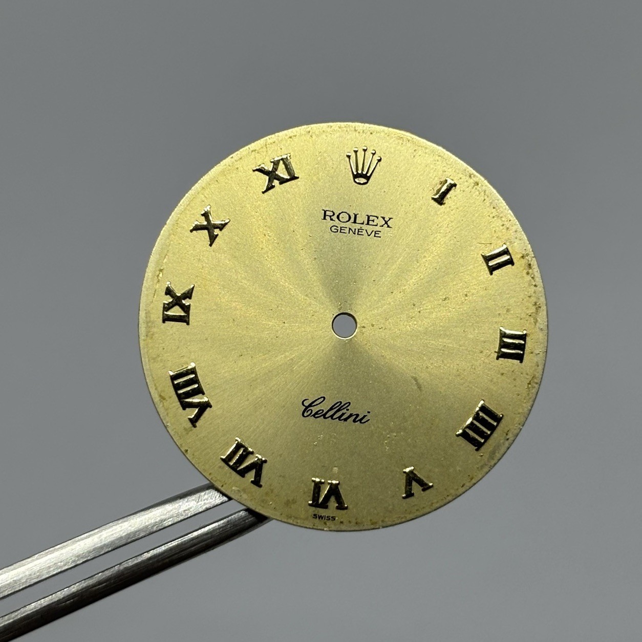 Original Rolex Cellini Dial For Caliber 1602 Gold Dial Roman Numerals