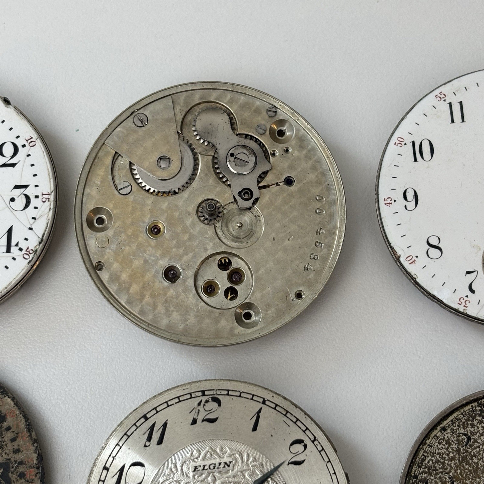 Vintage Elgin Waltham Pocket Watch Estate Repair Parts Bulk Lot Movement Dial
