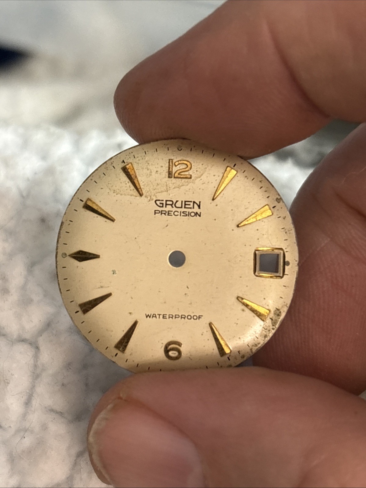 Vintage Gruen Precision Wrist Watch Dial 29.3mm With Date V11