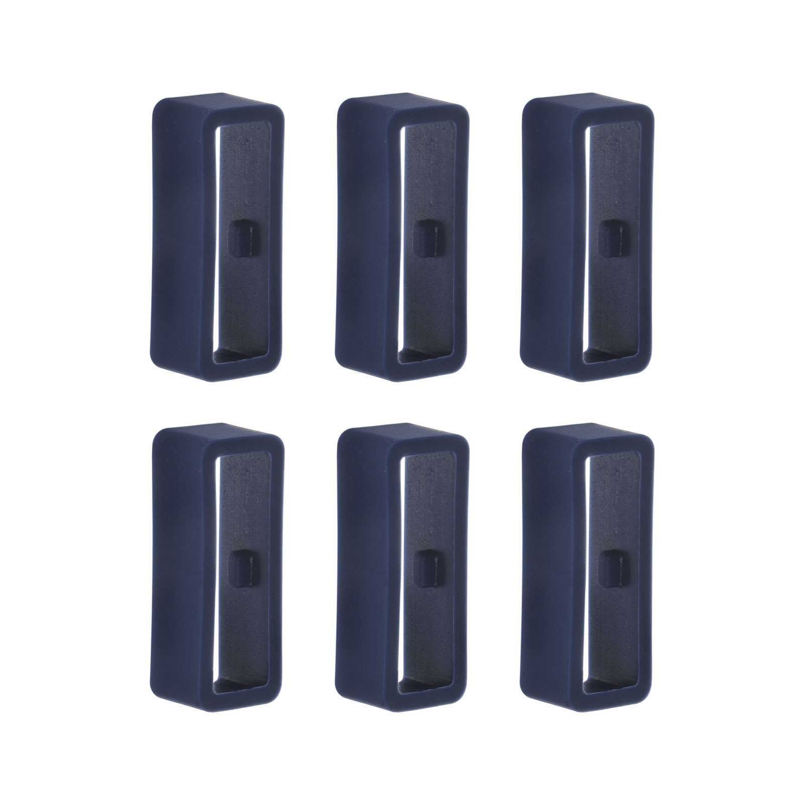 6pcs Watch Strap Loop Fastener Rings 18mm Rubber Holder Keeper Blue