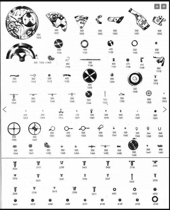 Vintage Omega Cal. Calibre 550 Automatic Watch Movement Parts – Choose from list