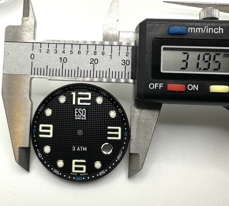 New Genuine 32.0mm ESQ Black Luminous Dial Part