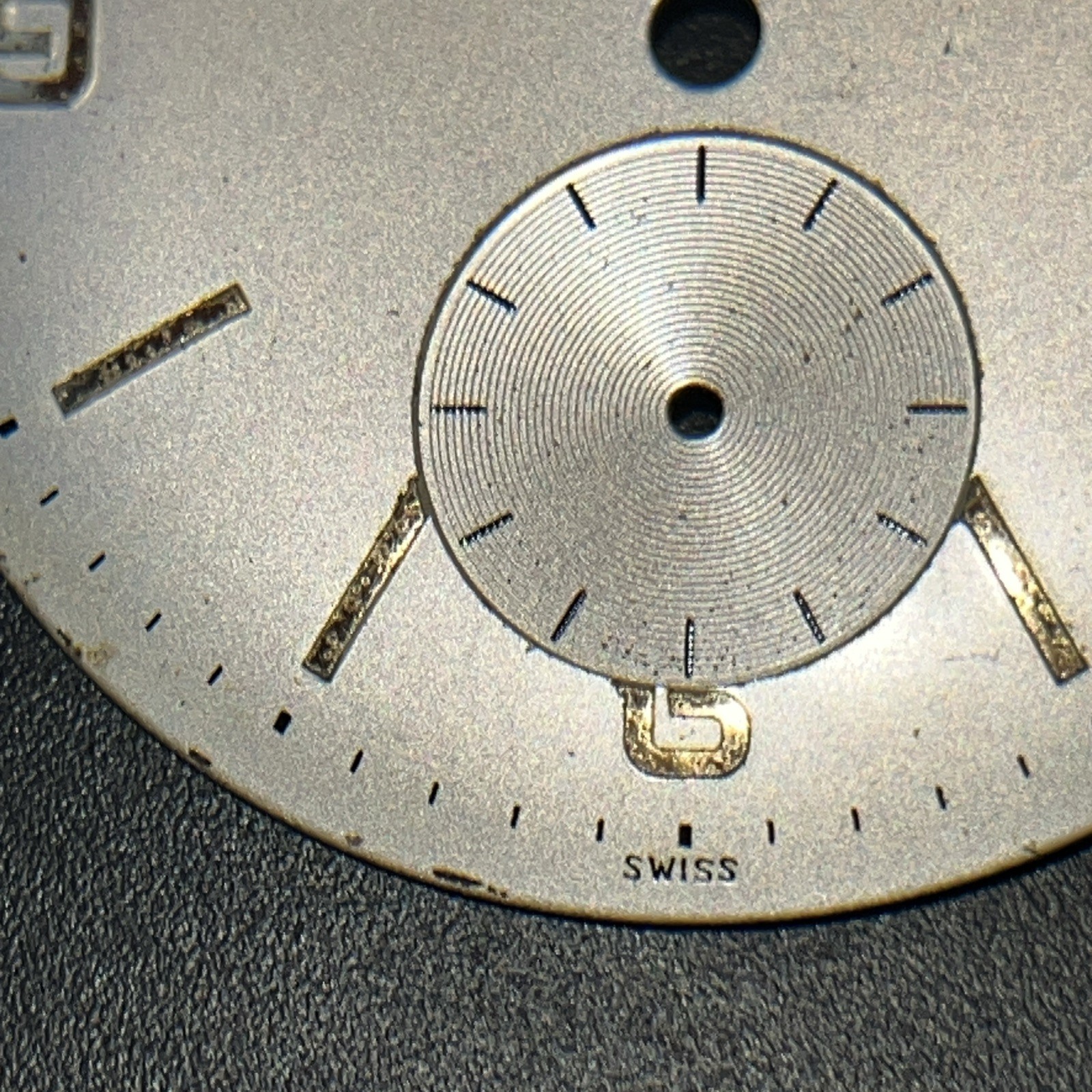 VTG La Forge Watch Dial with Sub -Seconds Swiss Made for Parts Repair