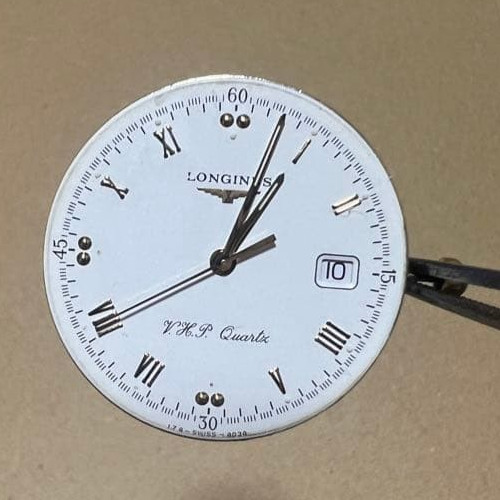 Longines VHP Cal L174.4 Quartz Movement White Dial 6 Jewels Working Watch Parts