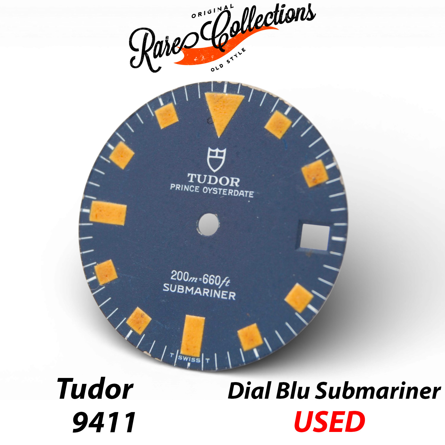 Good Condition Tudor 9411 Dial Used Submariner Snowflake Blue Tritium Dial