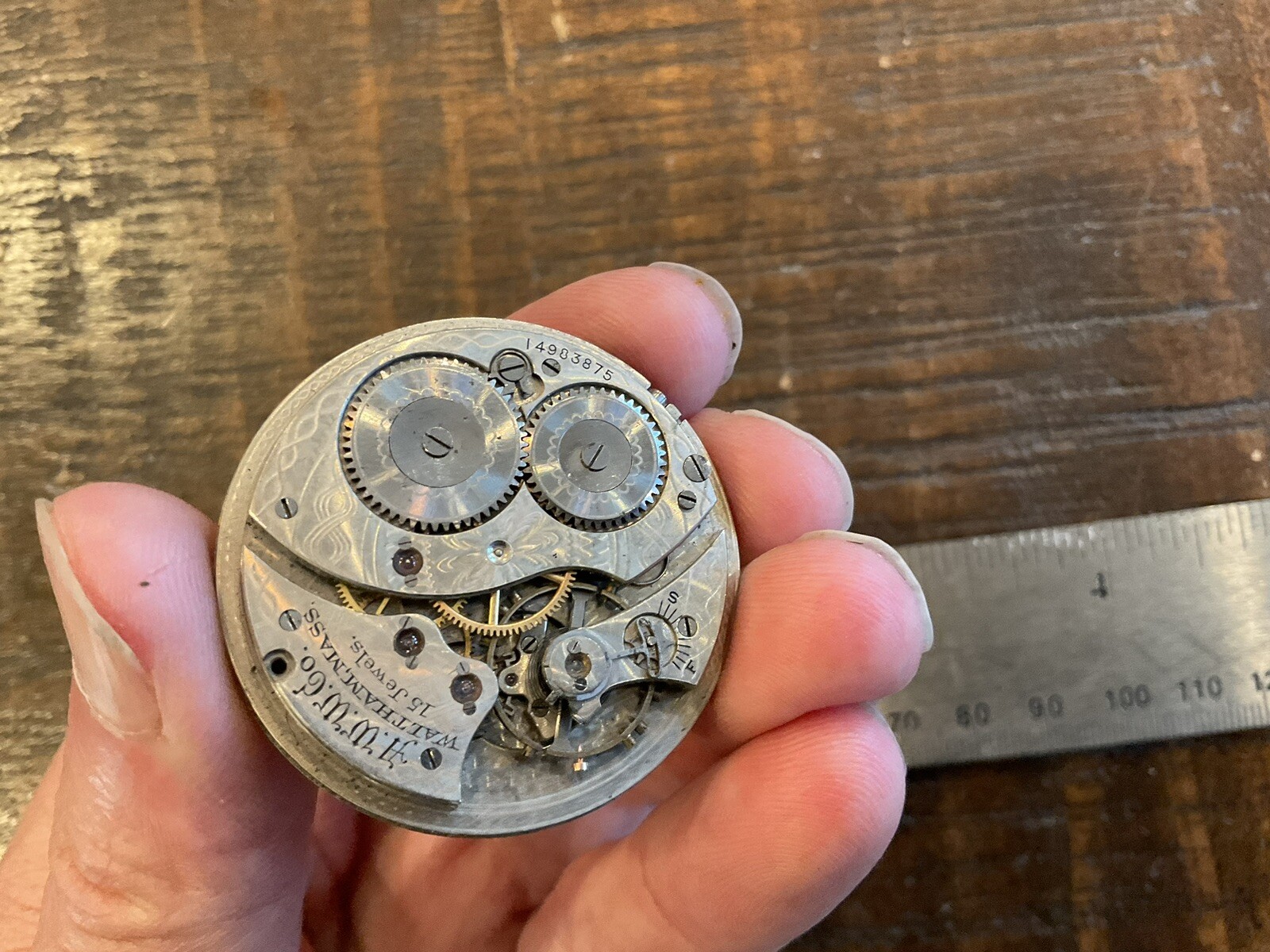 ORIGINAL ANTIQUE WALTHAM POCKET WATCH MOVEMENT / DIAL
